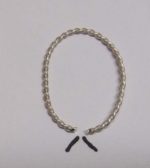 Judy Larson's Sterling Lake Stone Pendant with Twisted Wire - , Metalwork, Filing, Finishing, Butane Torch, Soldering, Solder, Mark the twisted wire where the outer diameter 
